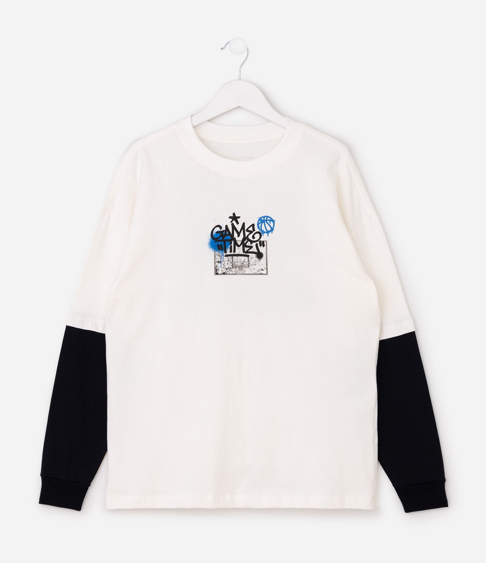 Camiseta Infantil Sobreposta Basquete - Tam 5 a 14 Anos Branco 1