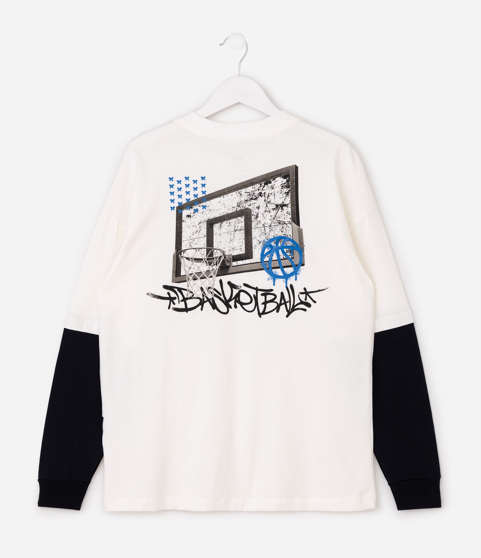 Camiseta Infantil Sobreposta Basquete - Tam 5 a 14 Anos Branco 2