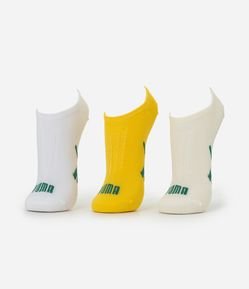 Kit 03 Pares de Meias Esportivas com Cano Invisível Puma