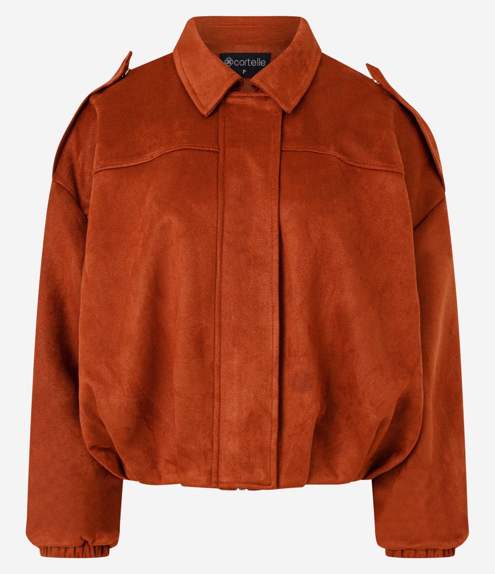 Jaqueta Bomber Suede Com Gola Clássica Laranja 5