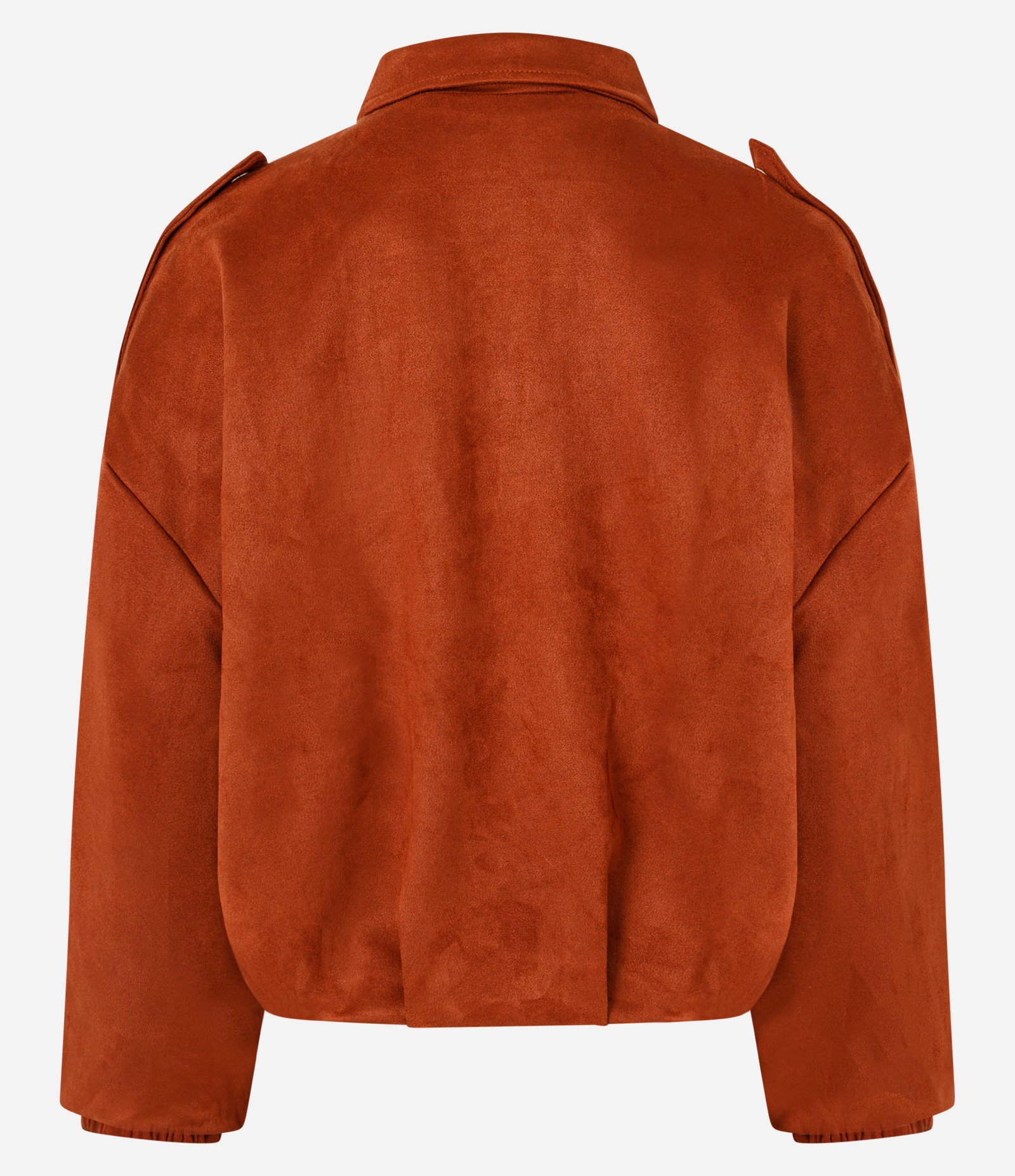Jaqueta Bomber Suede Com Gola Clássica Laranja 7