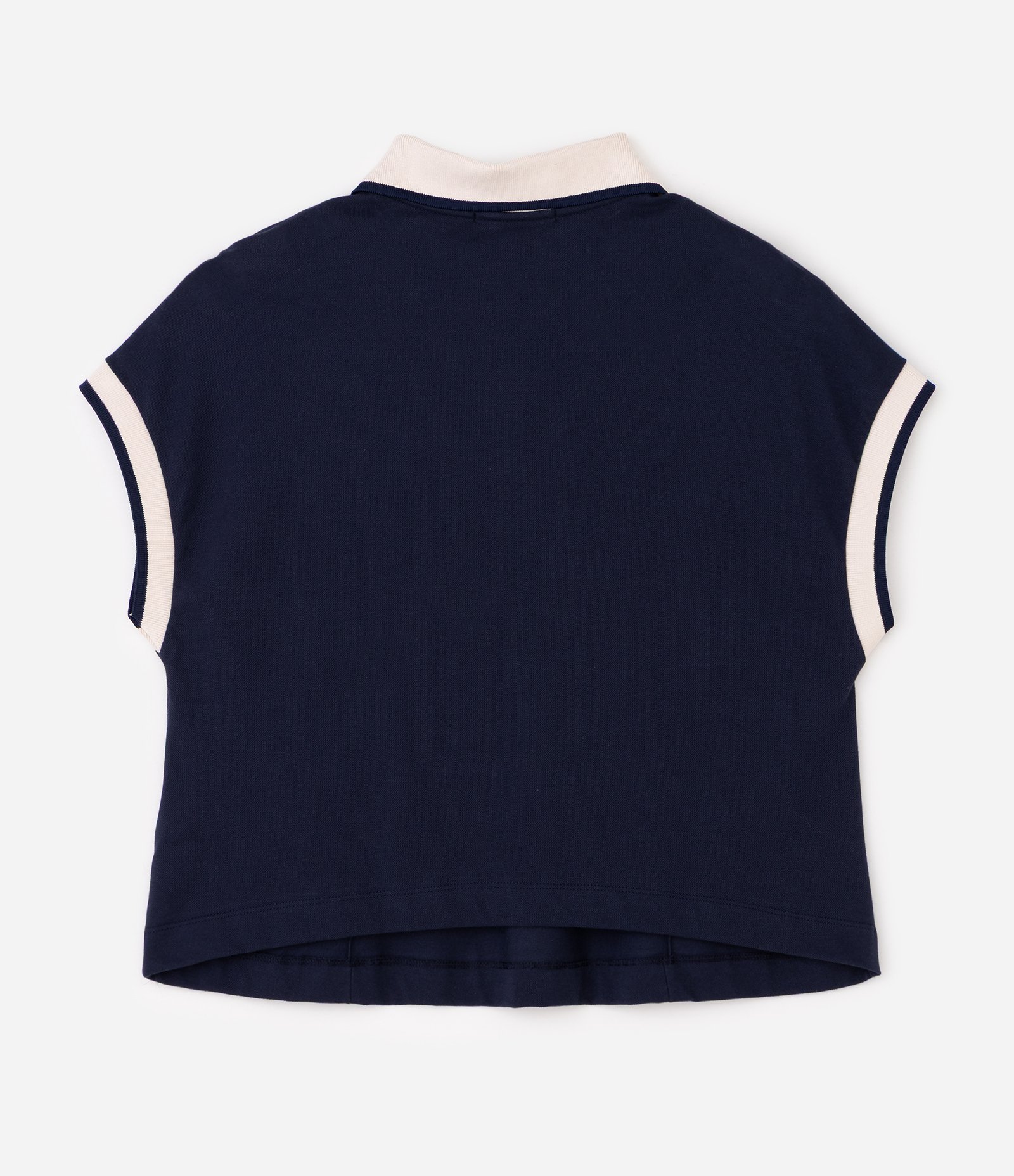 Blusa Boxy em Malha Piquet com Gola Polo Curve & Plus Size Azul 5