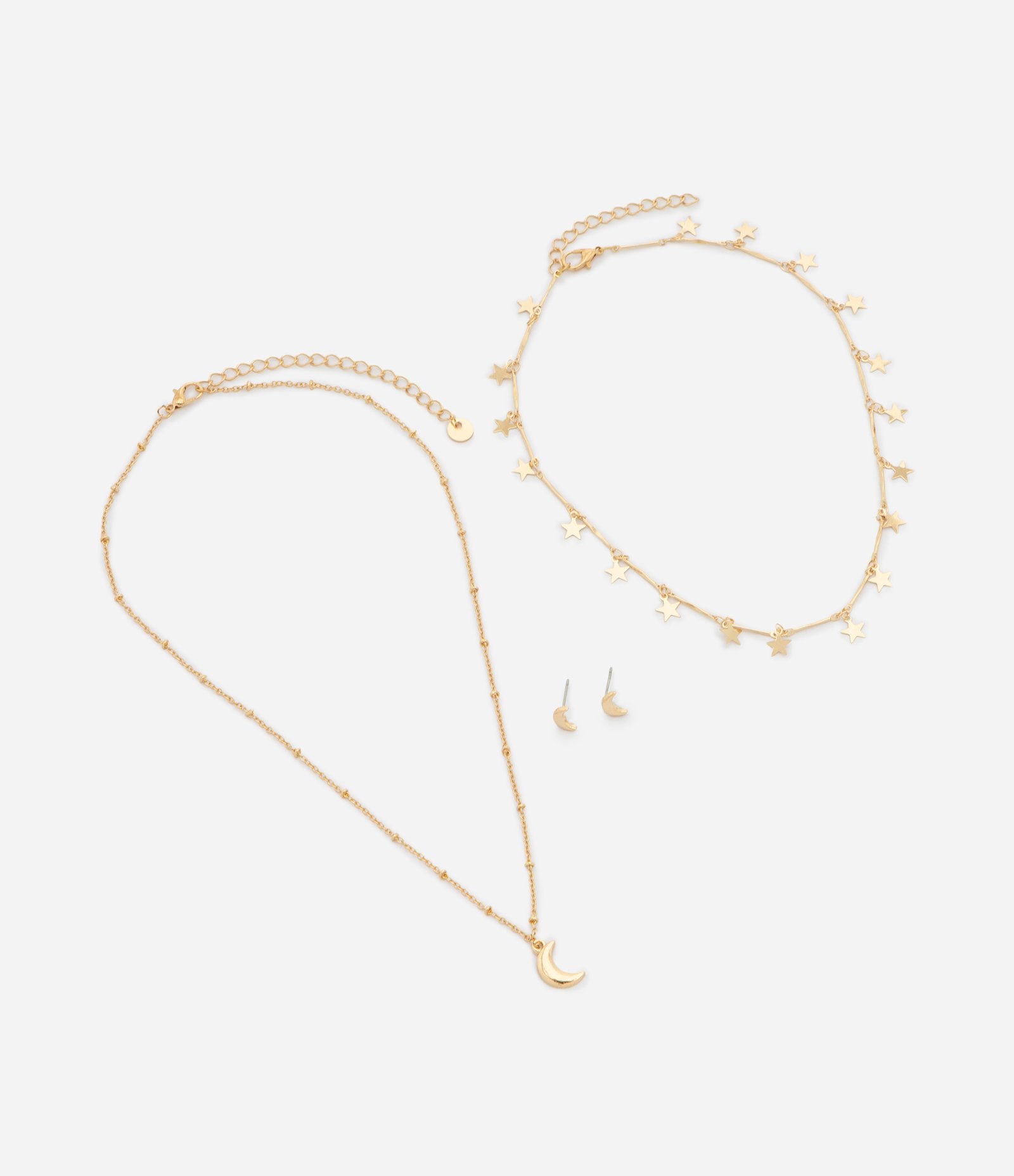 Conjunto Infantil de Colar Brinco e Pulseira Estrelas – Tam U Dourado 2