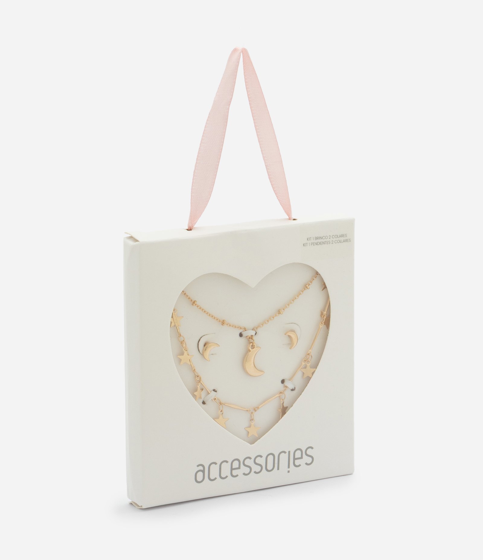 Conjunto Infantil de Colar Brinco e Pulseira Estrelas – Tam U Dourado 3