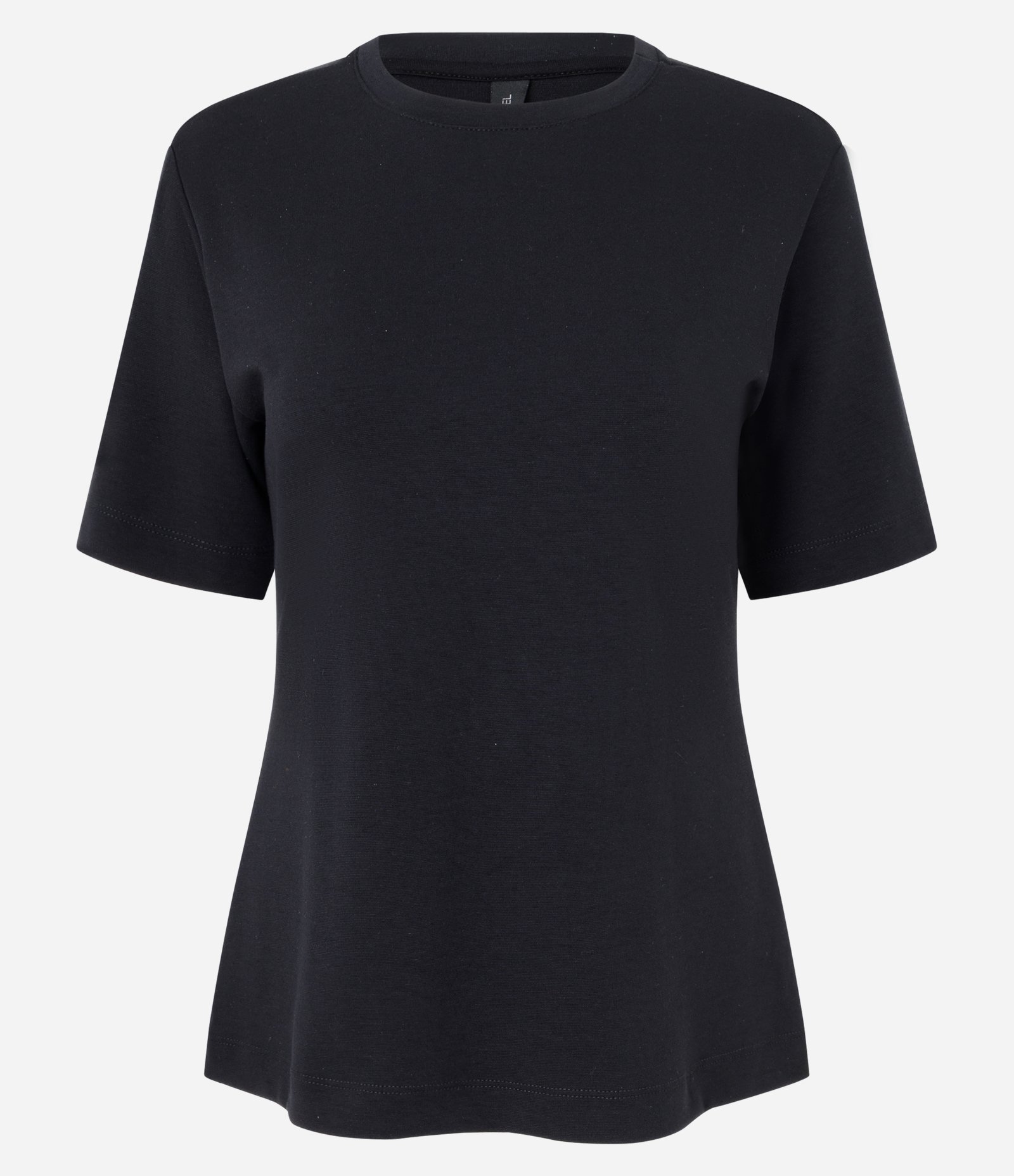 Blusa em Ponto Roma com Detalhe Acinturado nas Costas Preto 1