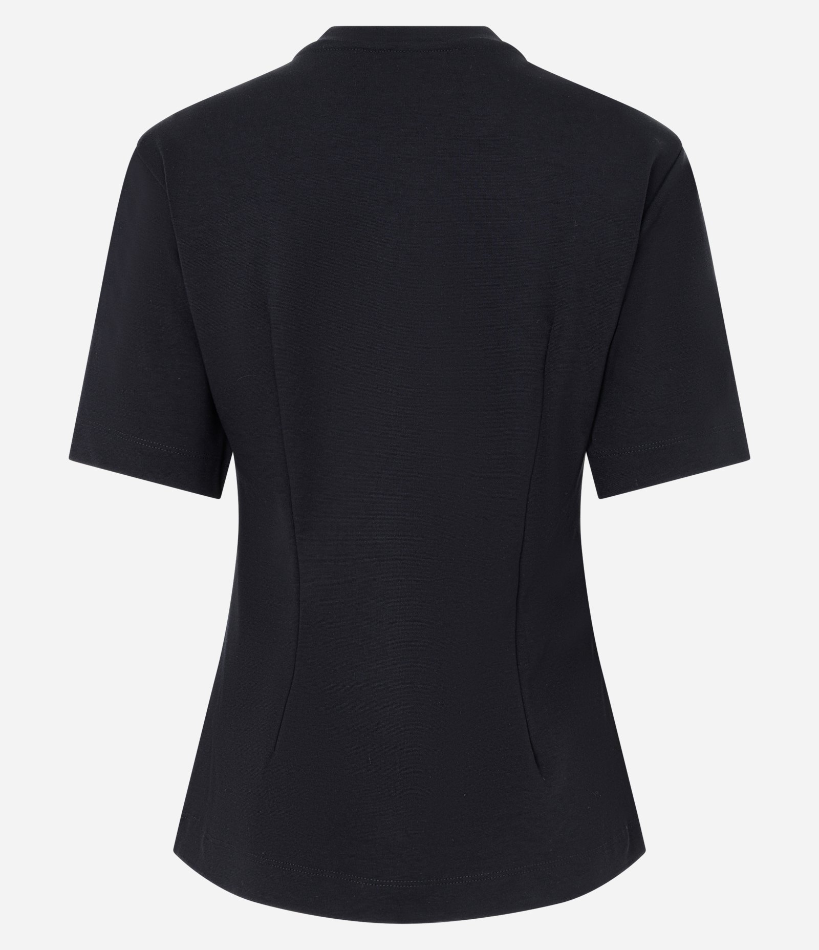 Blusa em Ponto Roma com Detalhe Acinturado nas Costas Preto 2