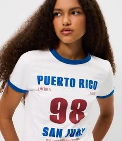 Camiseta com Estampa Lettering San Juan Puerto Rico
