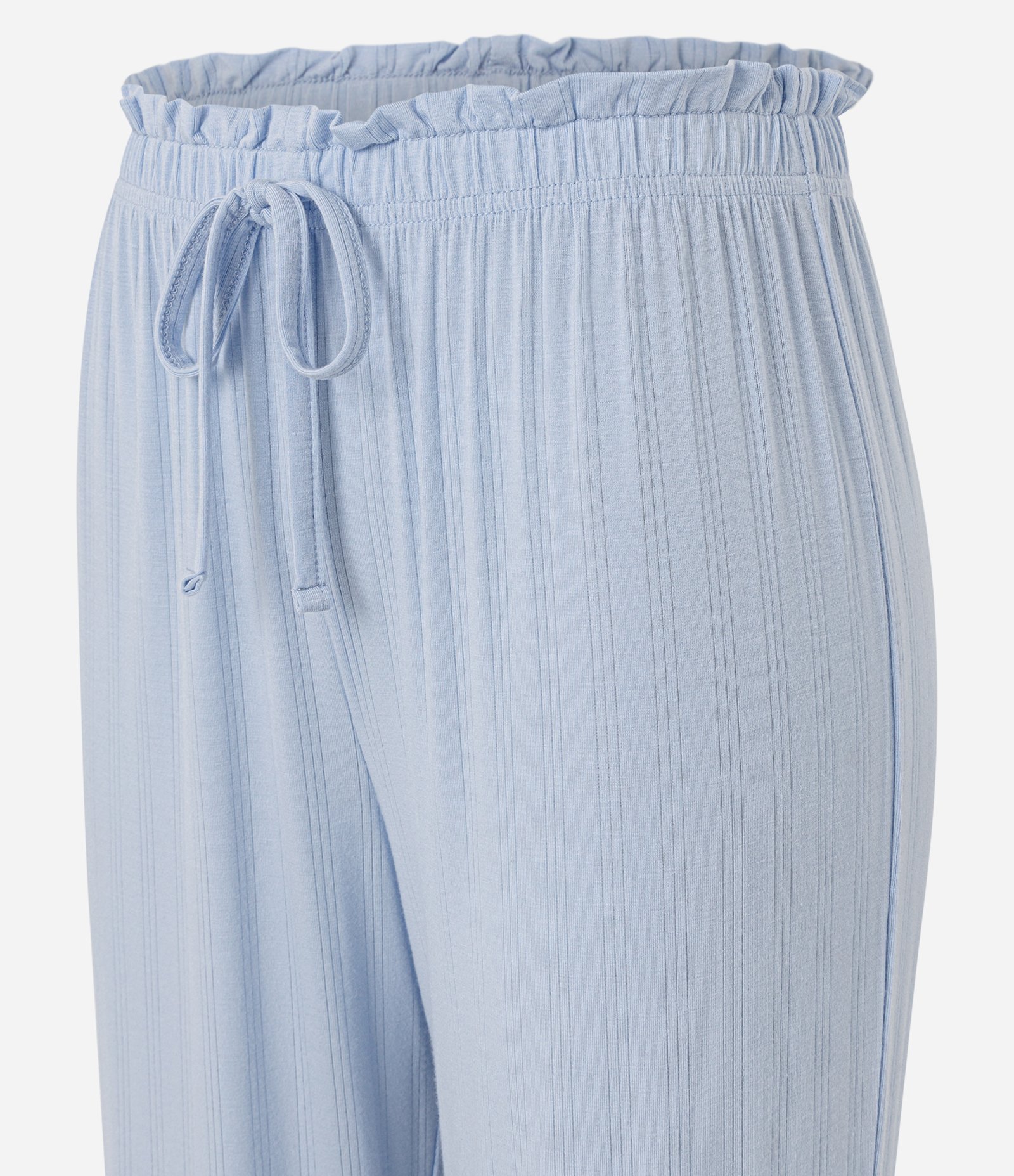 Calça de Pijama em Ribana com Fru Fru no Cós Azul 6
