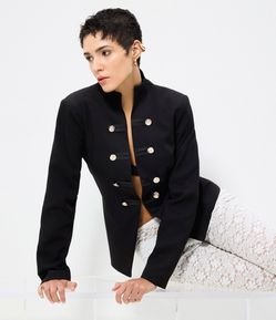 Blazer Acinturado Alfaiatado com Botões Decorativos