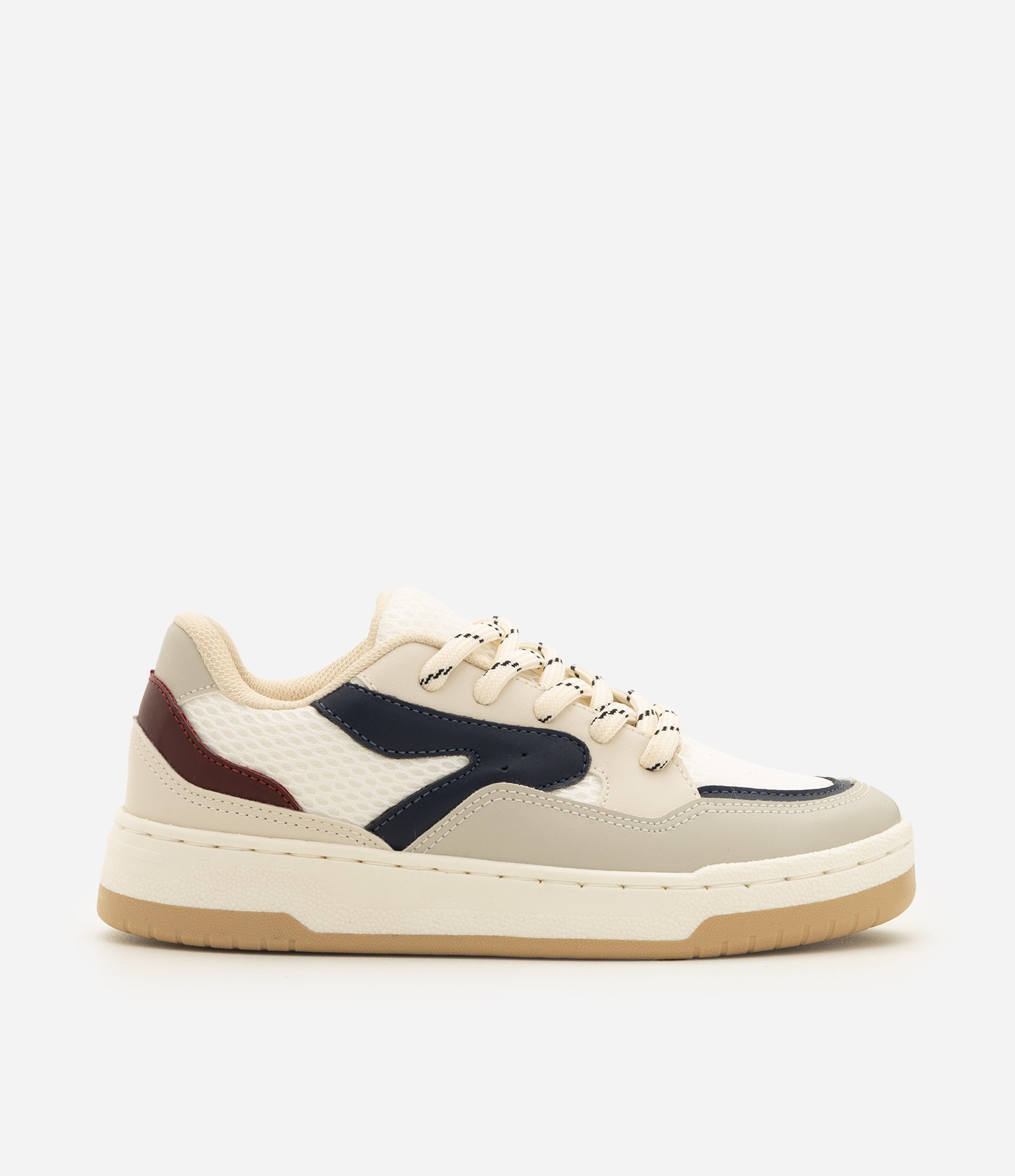 Tênis Infantil Casual com Recortes e Cadarço – Tam 28 a 36 Off White 5