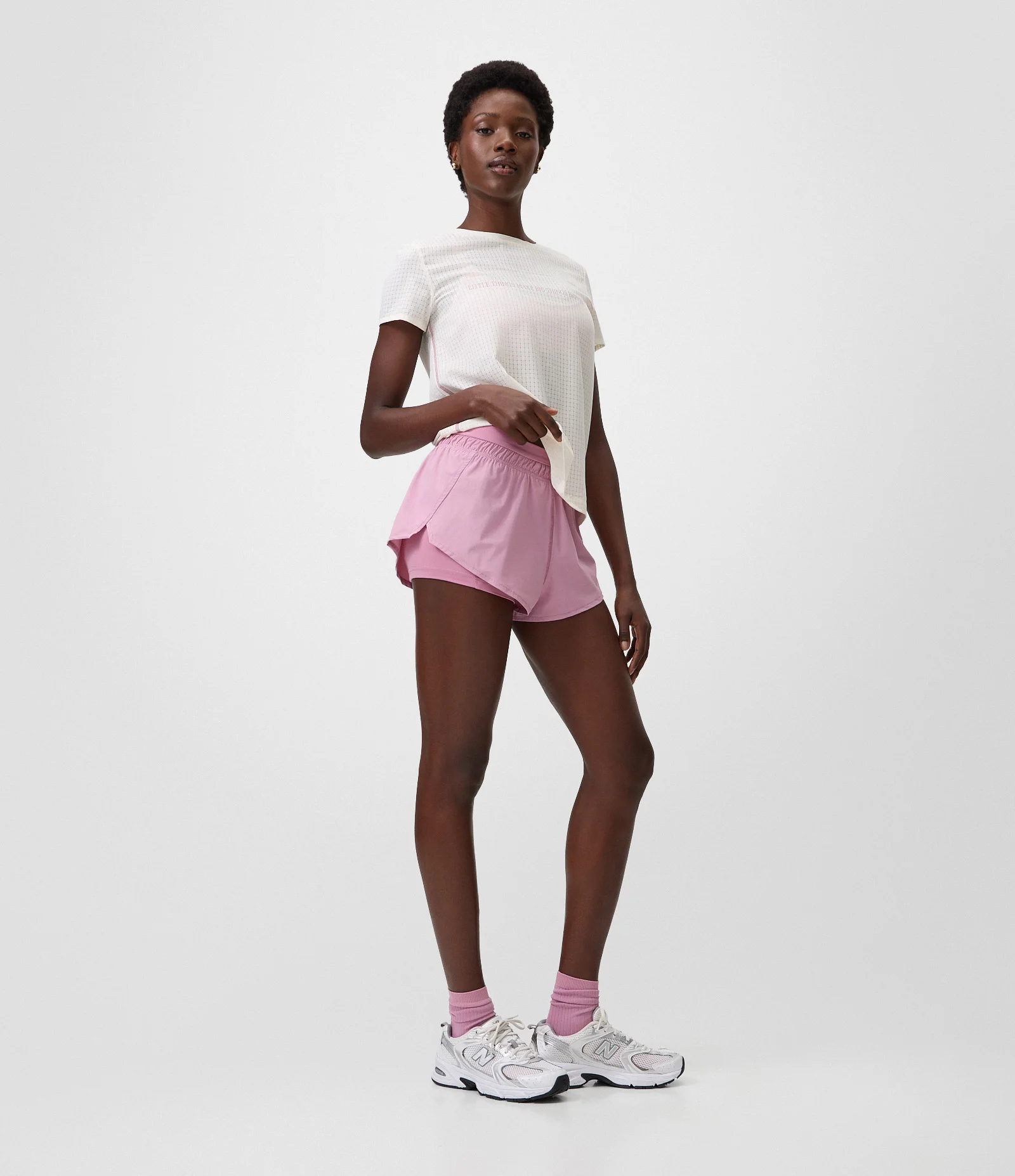 Bermuda Esportiva Runner com Short Interno Lilás 1