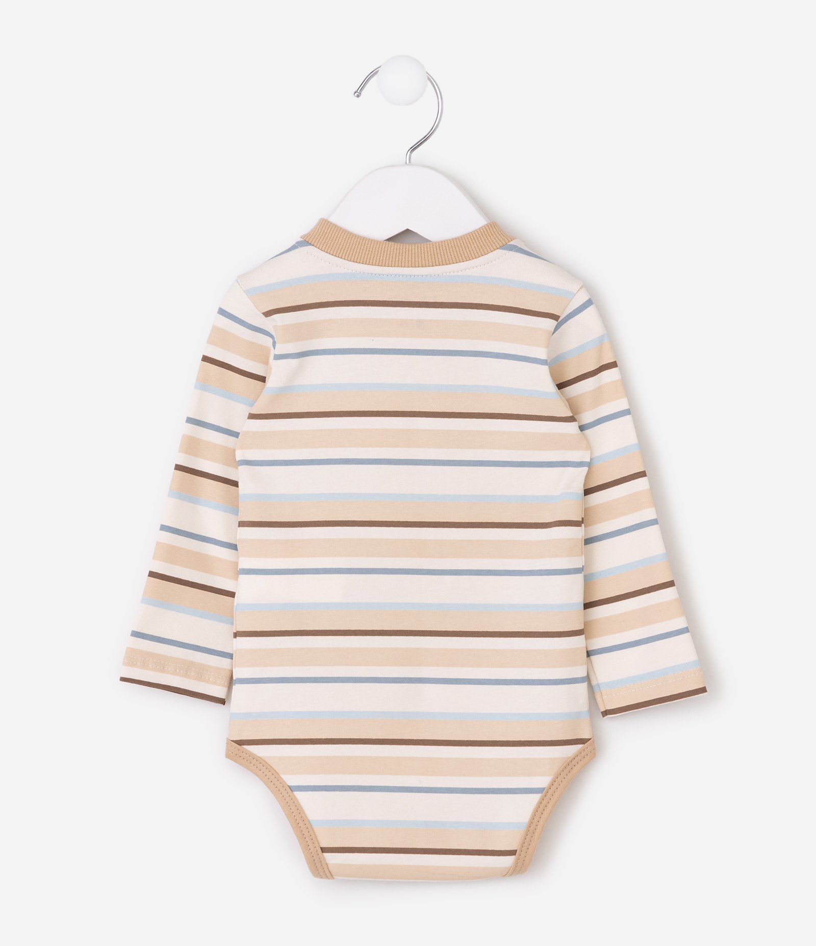 Body Bebê em Cotton com Peitilho e Estampa com Cachorrinho - Tam 0 a 18 Meses Bege 3