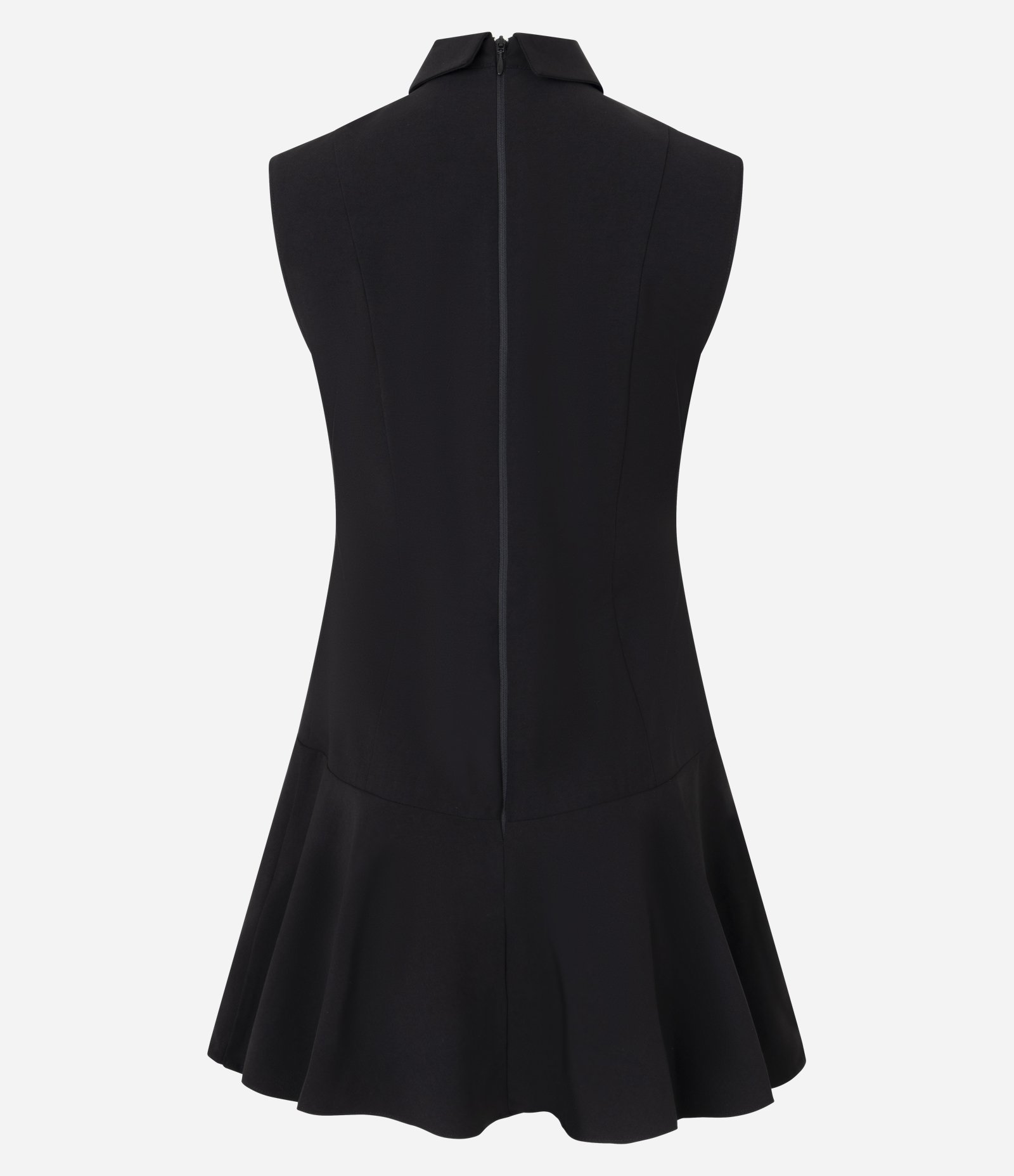 Vestido Curto Alfaiatado com Gola Padre e Botões Contrastantes Preto 2