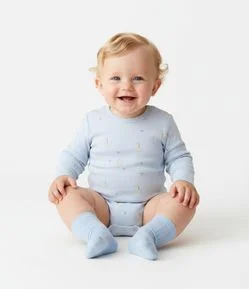 Body Bebê com Estampa Fullprint Girafinhas – Tam RN a 18 Meses