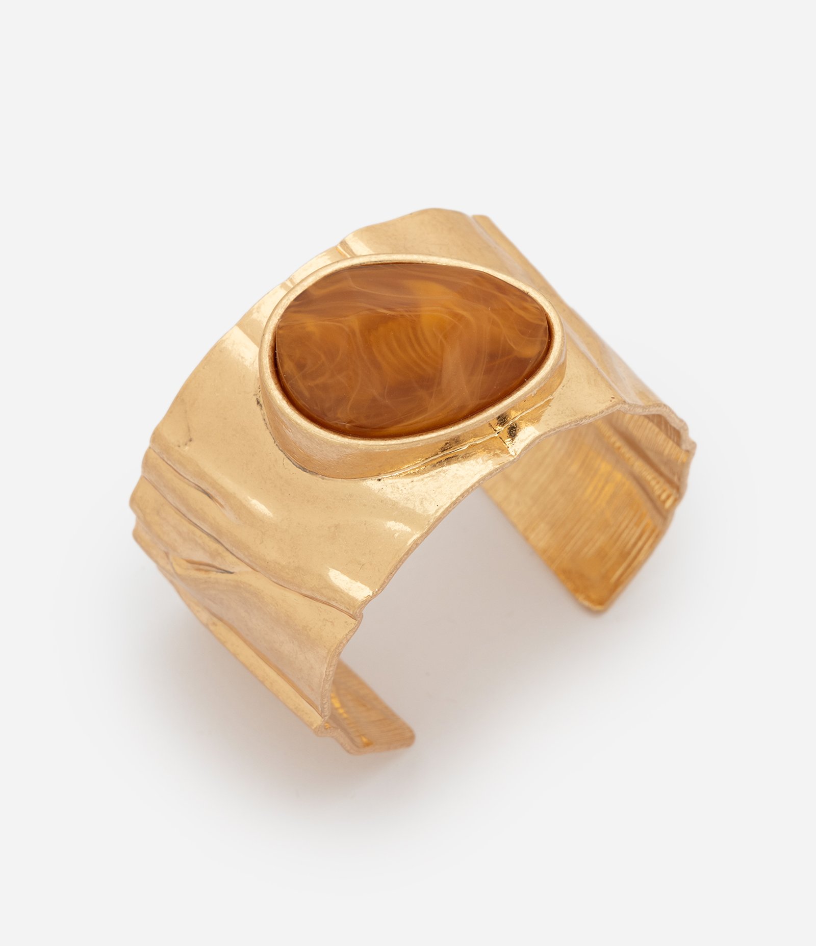 Bracelete com Aplicação Central de Resina Dourado 1