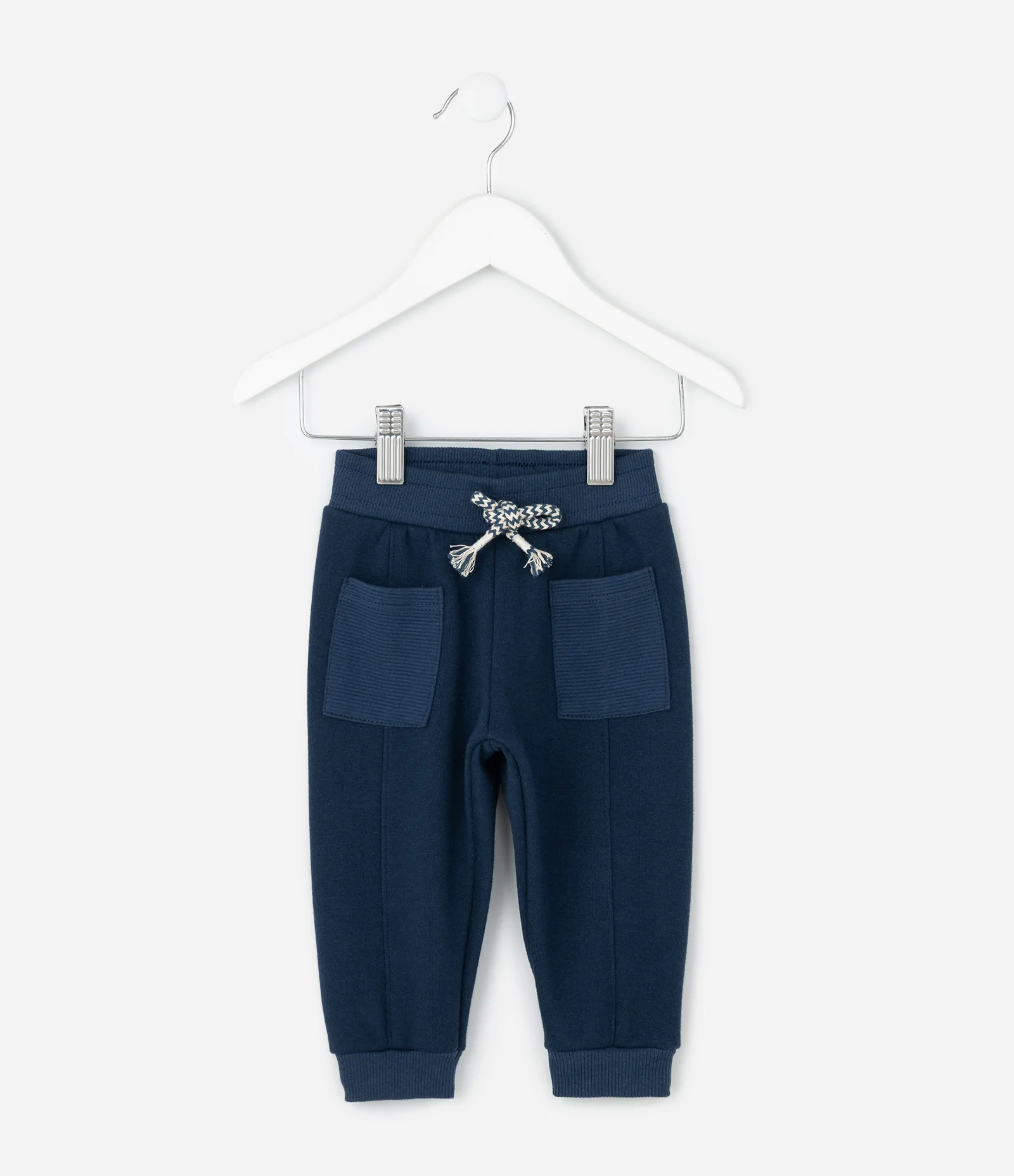 Calça Infantil em Moletom com Felpa e Bolsos Texturizados – Tam 0 a 18 Meses Azul Marinho 2