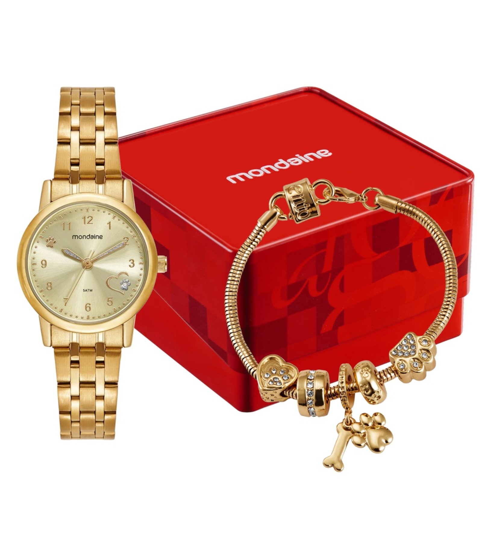 Relógio Analógico Mondaine em Aço 32991LPMKDE1K1 Dourado 3