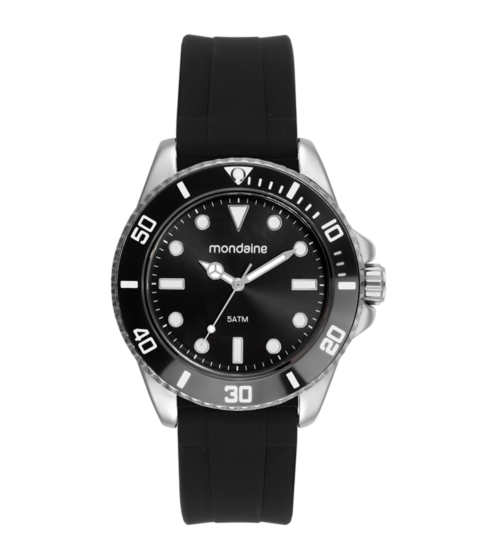 Relógio Analógico Com Calendário Mondaine em Silicone 32902G0MVNI1 Preto 1