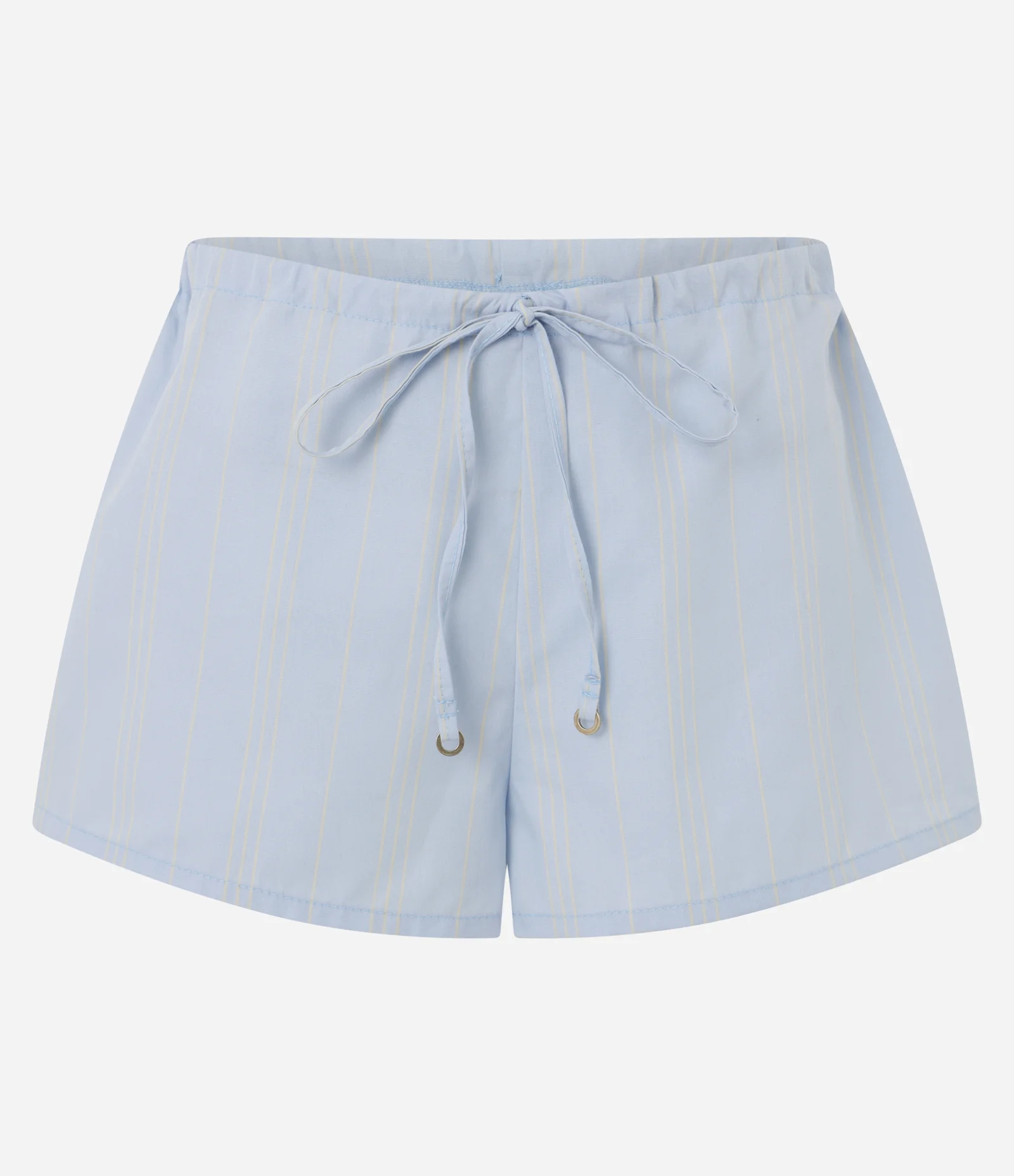 Saída de Praia Short em Tricoline com Estampa de Listras Azul 6