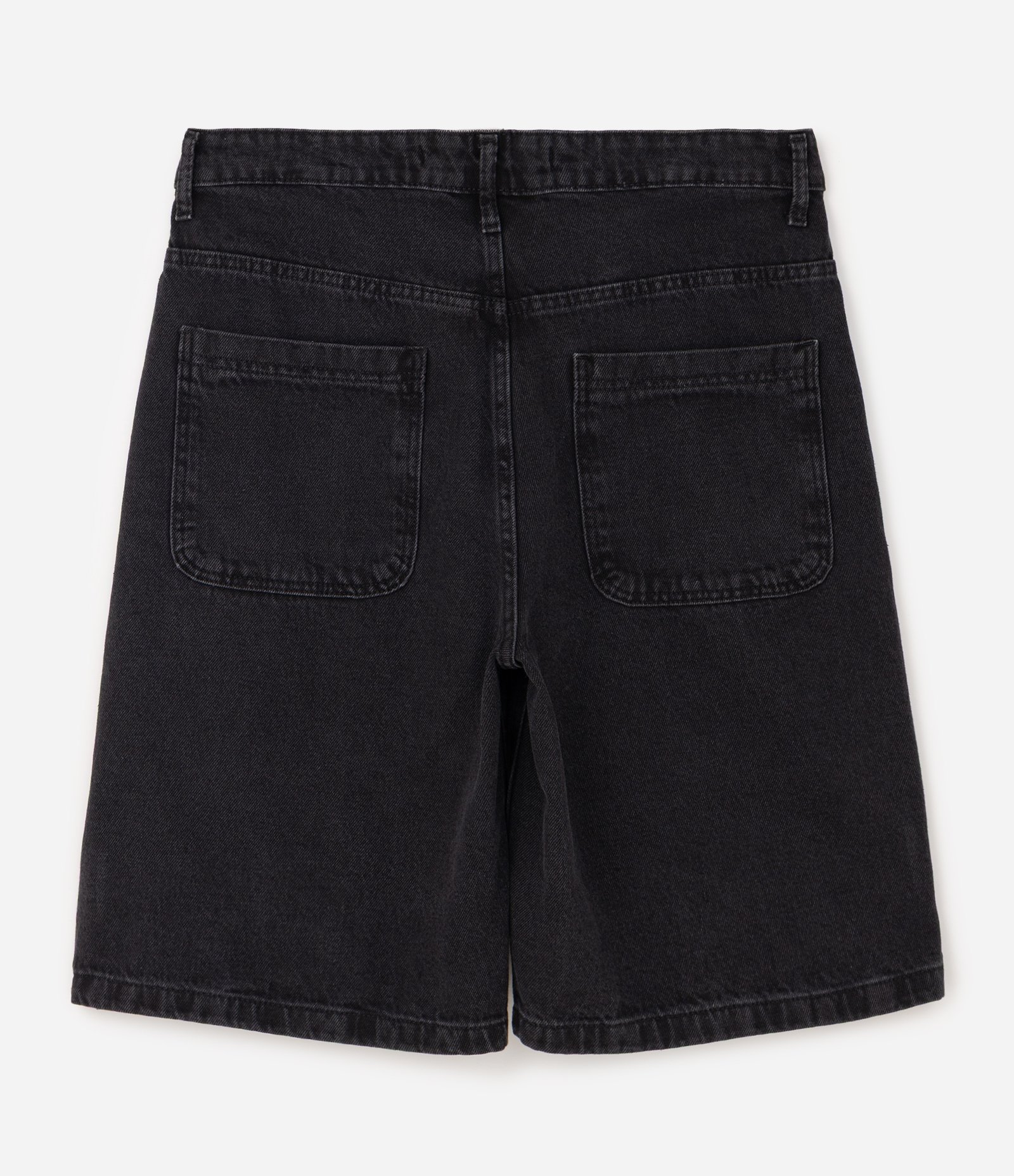 Bermuda Jeans Baggy com Silk Frontal Preto 5