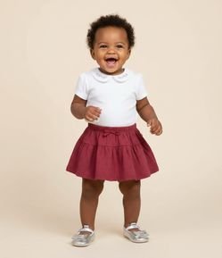 Short Saia Bebê Texturizado com Lacinho – Tam 0 a 18 Meses