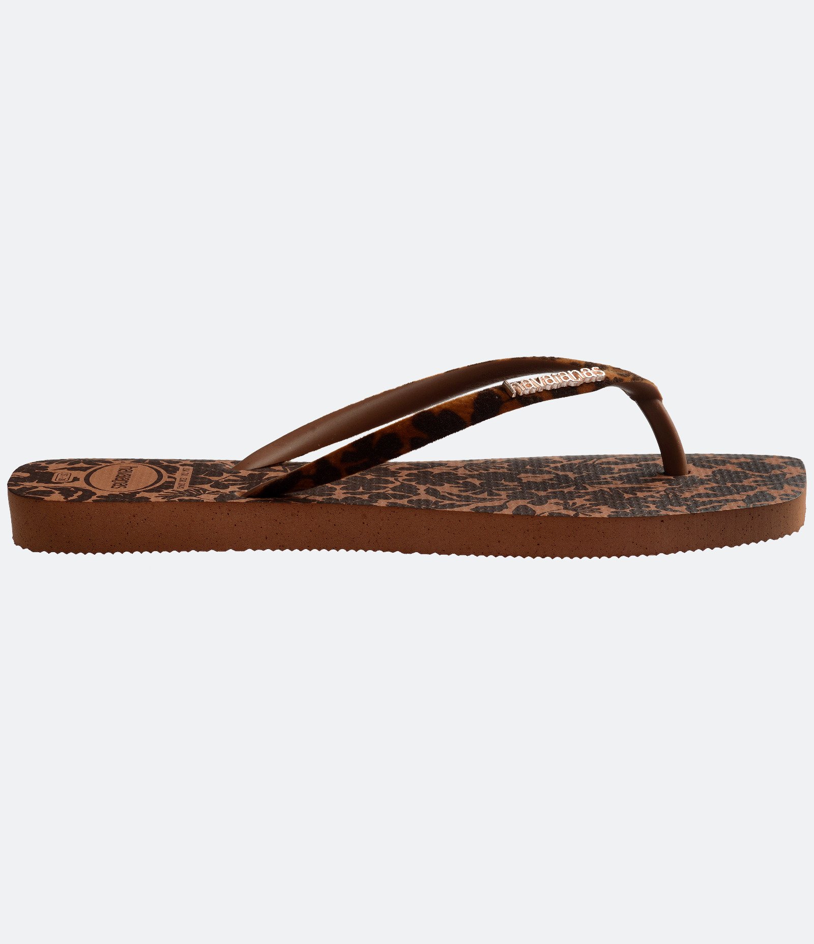 Chinelo Havaianas com Bico Quadrado e Estampa Floral Marrom 4