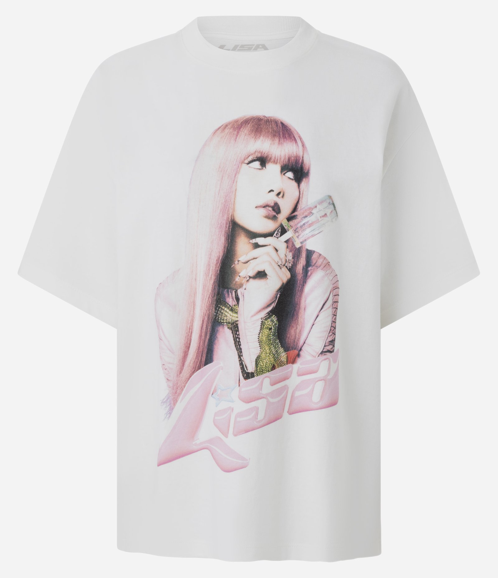 Camiseta Boxy Estampada com Cantora Lisa em Algodão Branco 5