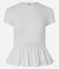 Blusa em Ribana com Barra Balonê em Tricoline