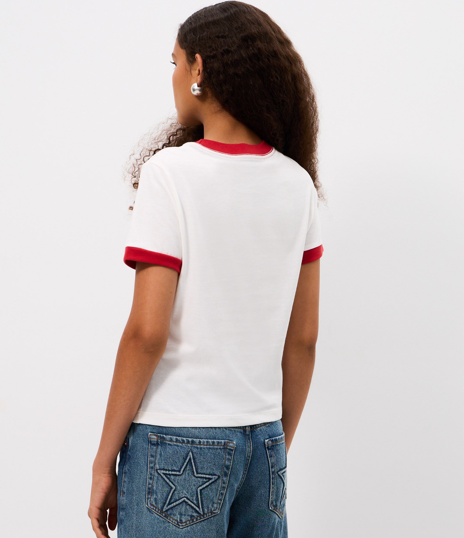 Camiseta em Algodão com Estampa SuperGirl e Contrastes Branco 4
