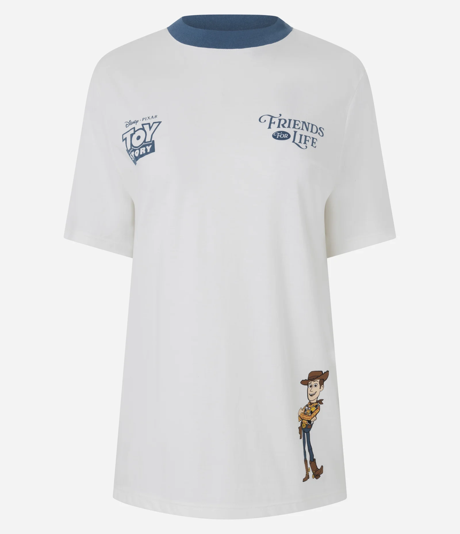Camiseta Alongada em Algodão Estampa Toy Story Branco 1