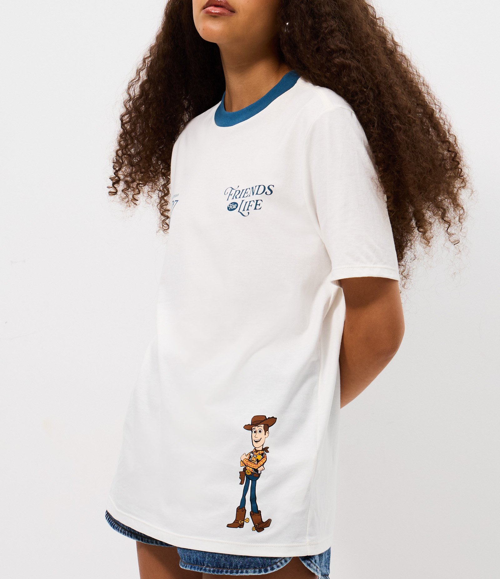 Camiseta Alongada em Algodão Estampa Toy Story Branco 3