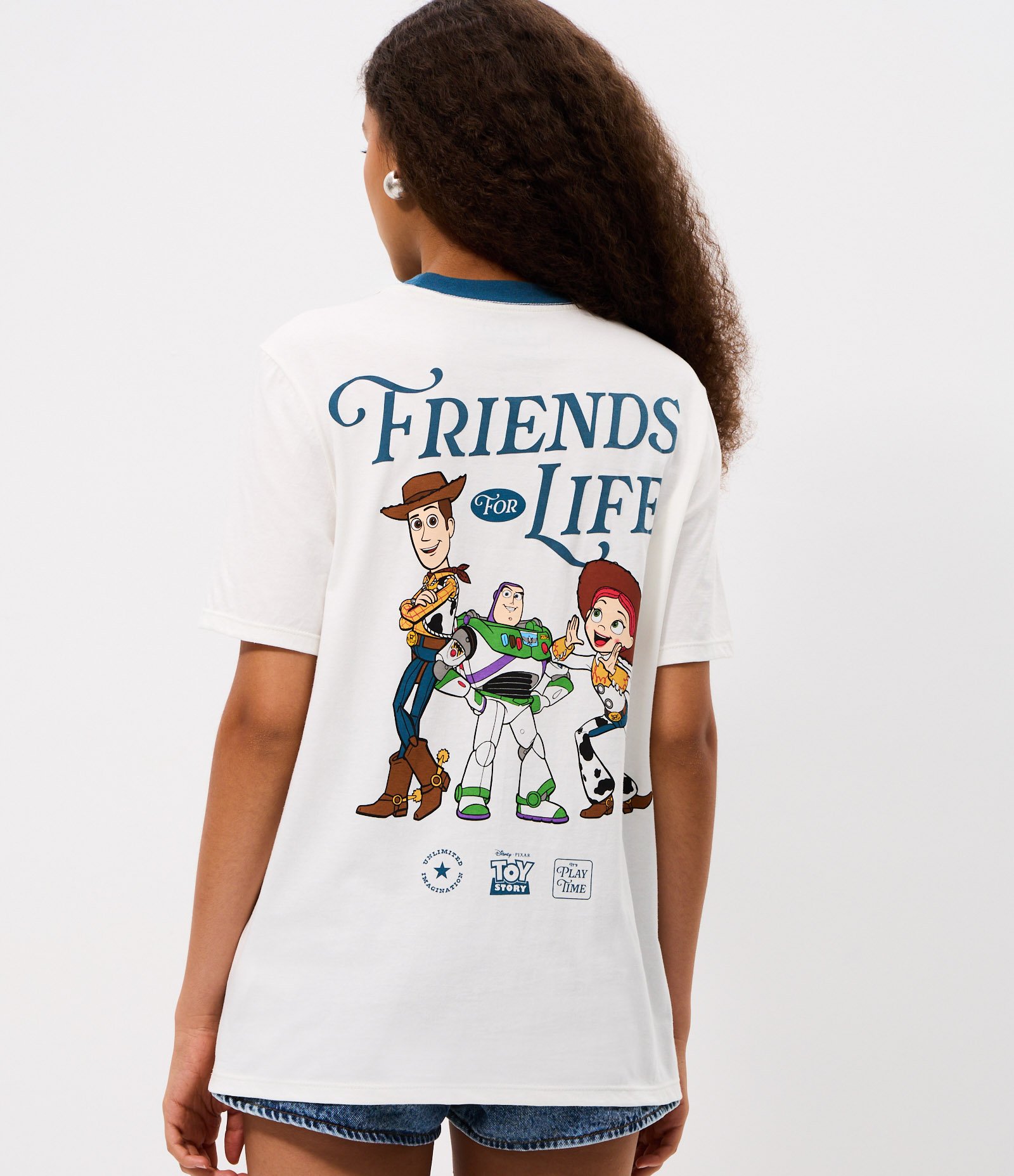Camiseta Alongada em Algodão Estampa Toy Story Branco 4