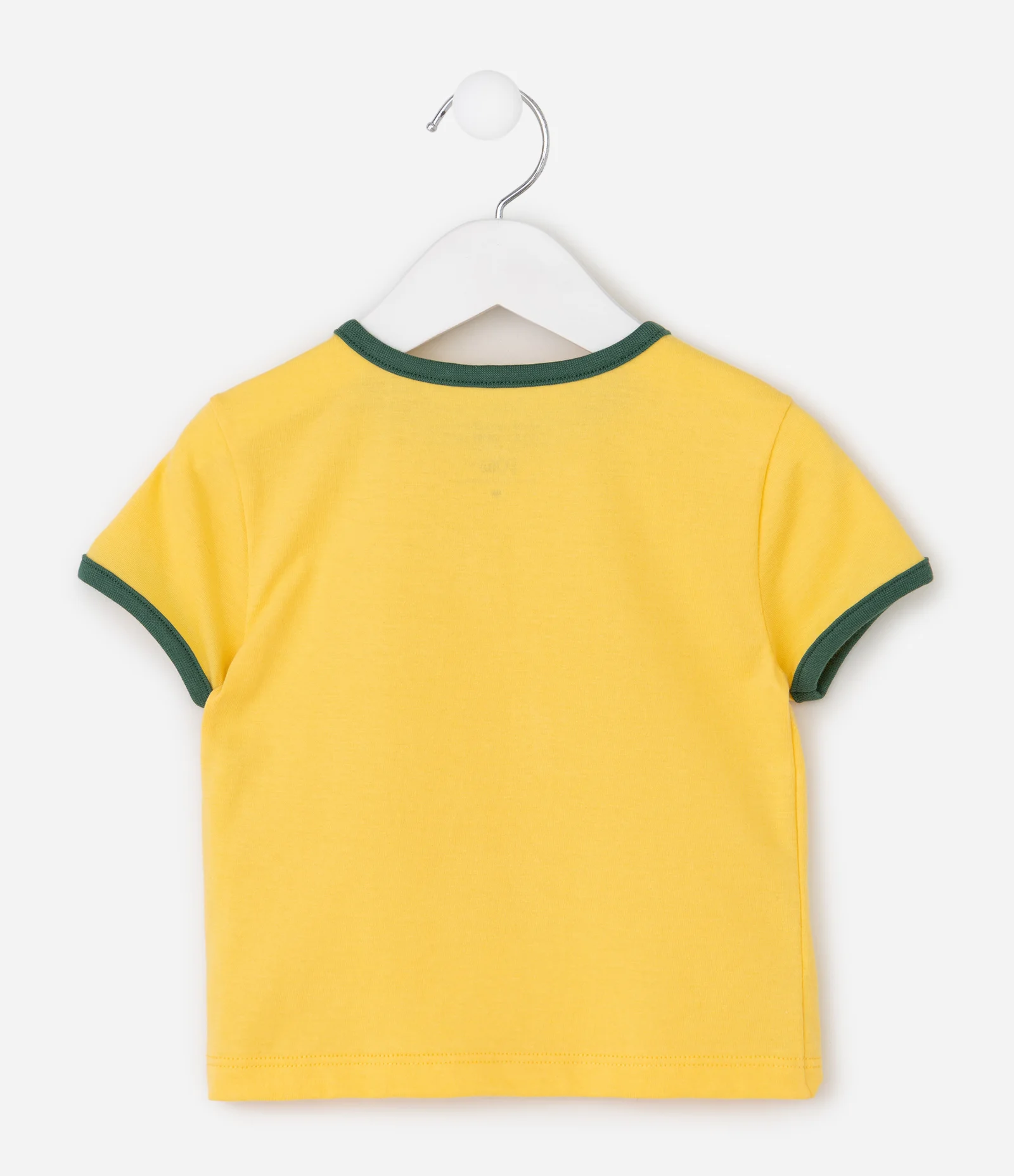 Camiseta Infantil com Estampa Urso Brasil  na Copa – Tam 1 a 6 Anos Amarelo 2