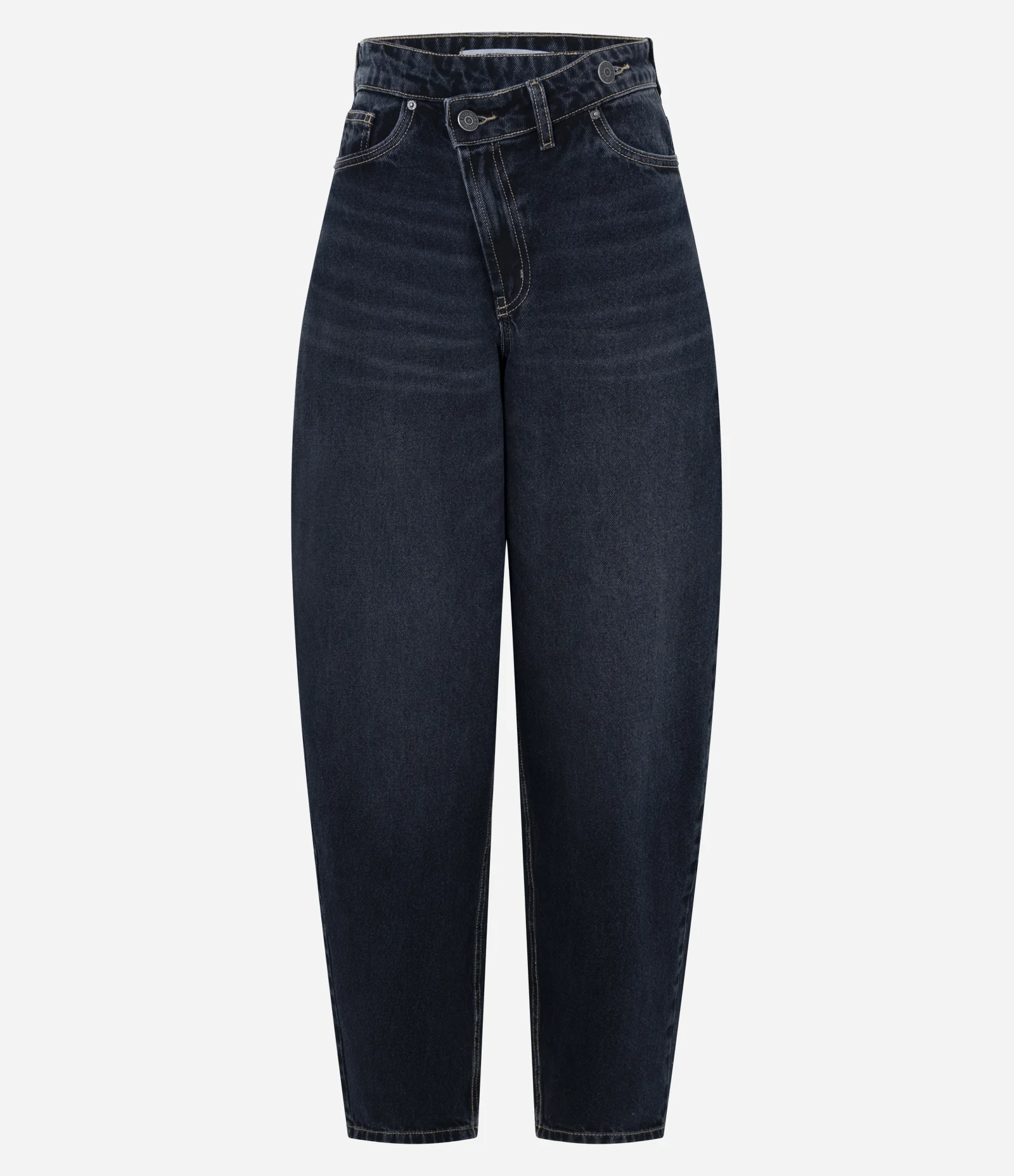 Calça Balloon em Jeans com Cintura Alta Azul Escuro 1