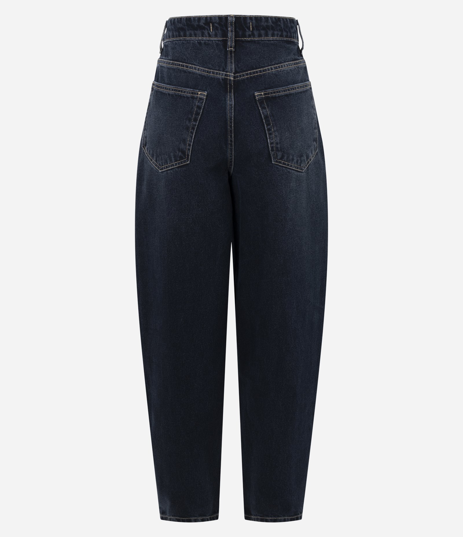 Calça Balloon em Jeans com Cintura Alta Azul Escuro 2