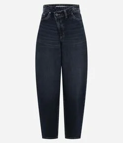 Calça Balloon em Jeans com Cintura Alta