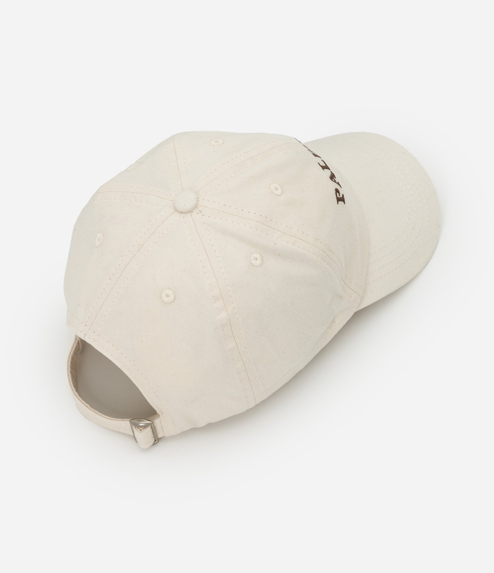 Boné Aba Curva em Sarja com Lettering Bordado Palermo Bege 2