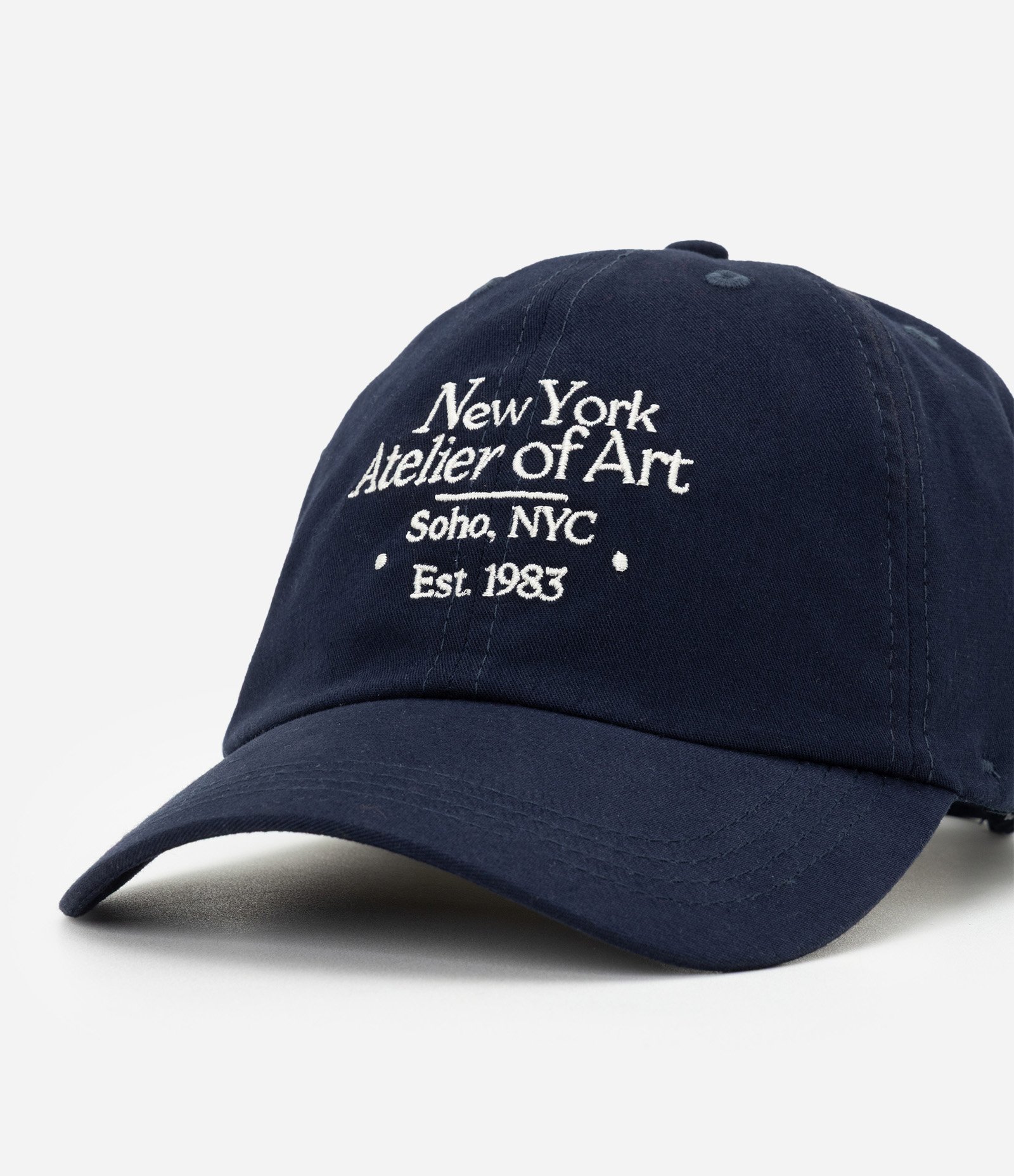 Boné Aba Curva em Sarja com Lettering New York Soho Bordado Azul Marinho 4