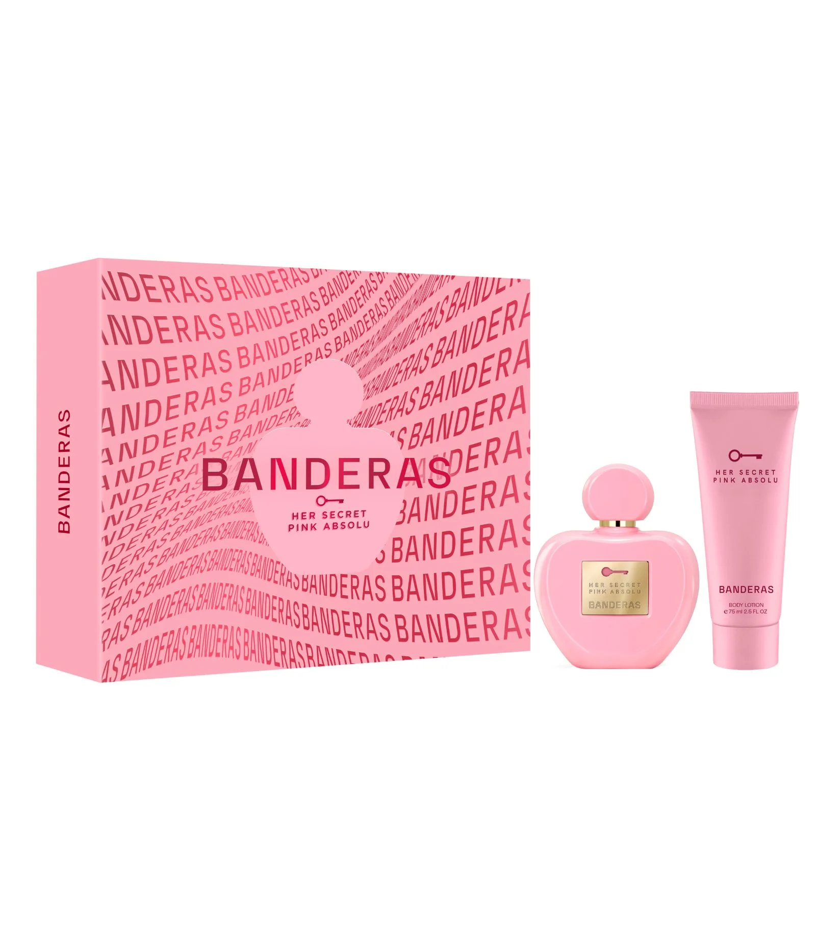 Banderas Her Secret Pink Absolu Eau de Parfum 80 ml + Creme corporal 75 ml KIT 1