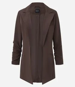 Blazer Alongado com Manga Franzida