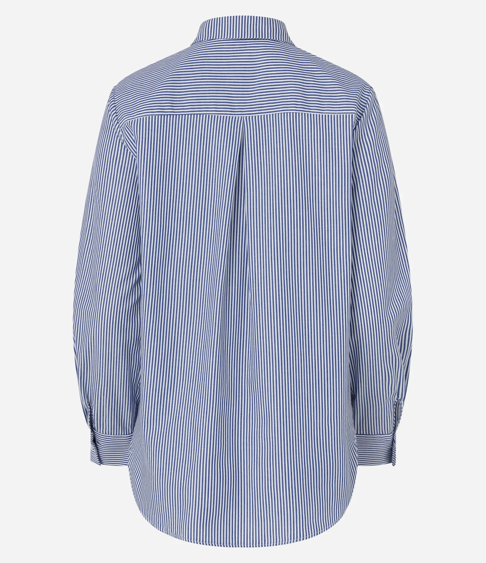 Camisa em Tricoline com Abotoamento e Estampa de Listras em Fio Tinto Branco/Roxo 2