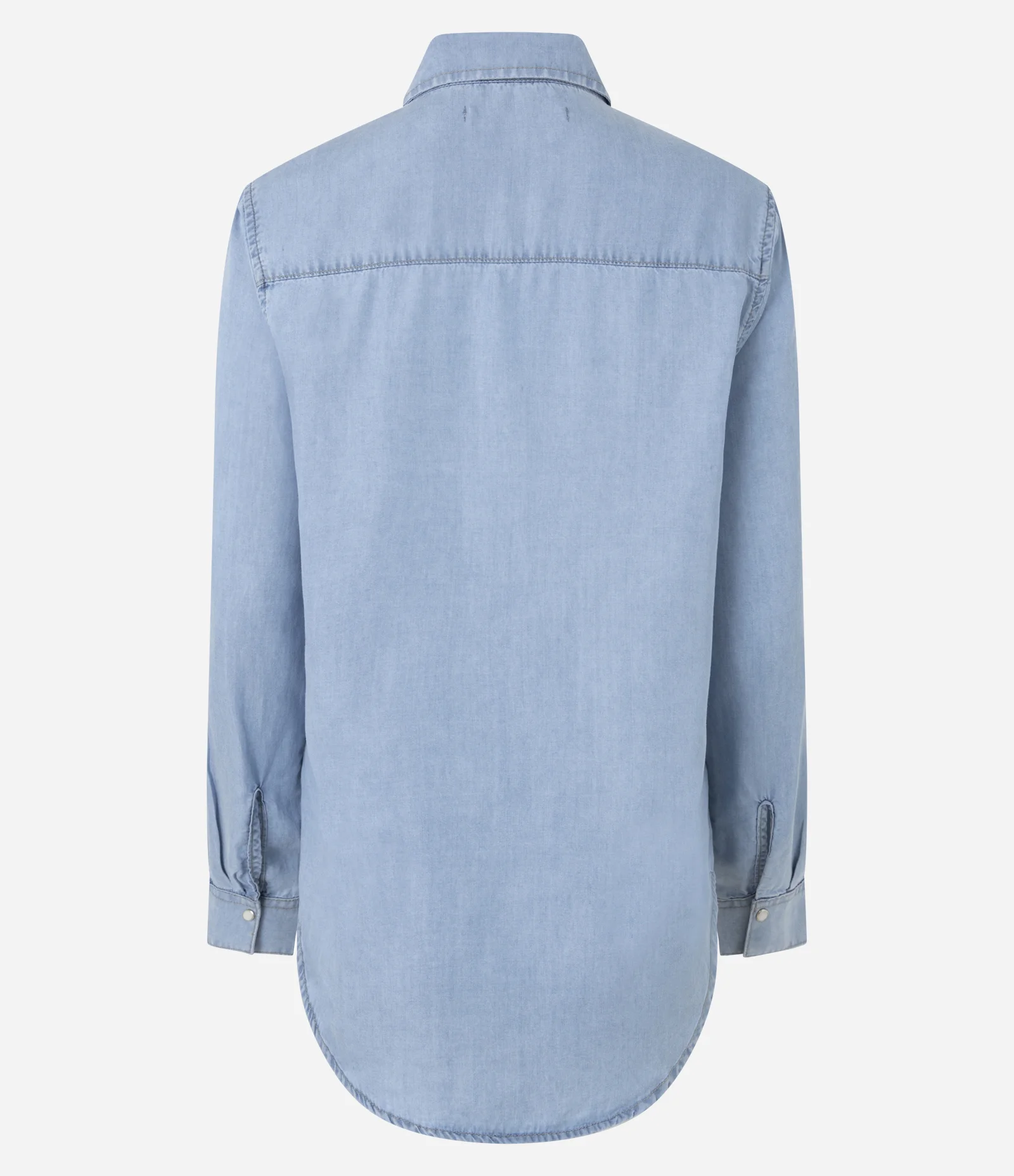 Camisa Western em Liocel com Bolsos Frontais Azul Claro 2