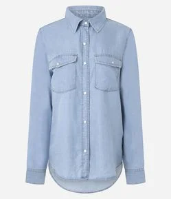 Camisa Western em Liocel com Bolsos Frontais