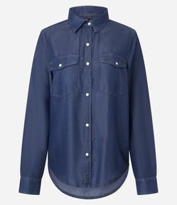 Camisa Western em Liocel com Bolsos Frontais