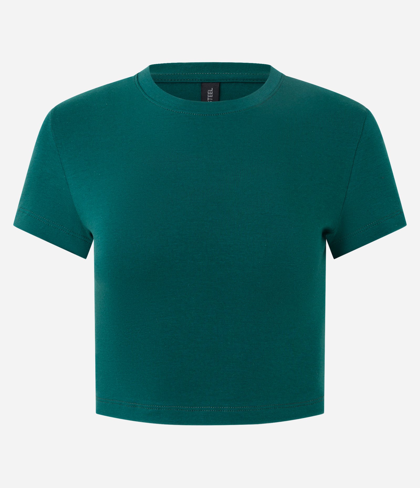 Blusa Cropped Manga Curta em Cotton Verde 1