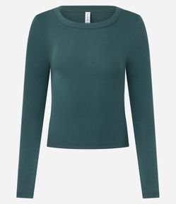 Blusa em Ribana com Gola Redonda