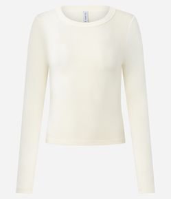 Blusa em Ribana com Gola Redonda