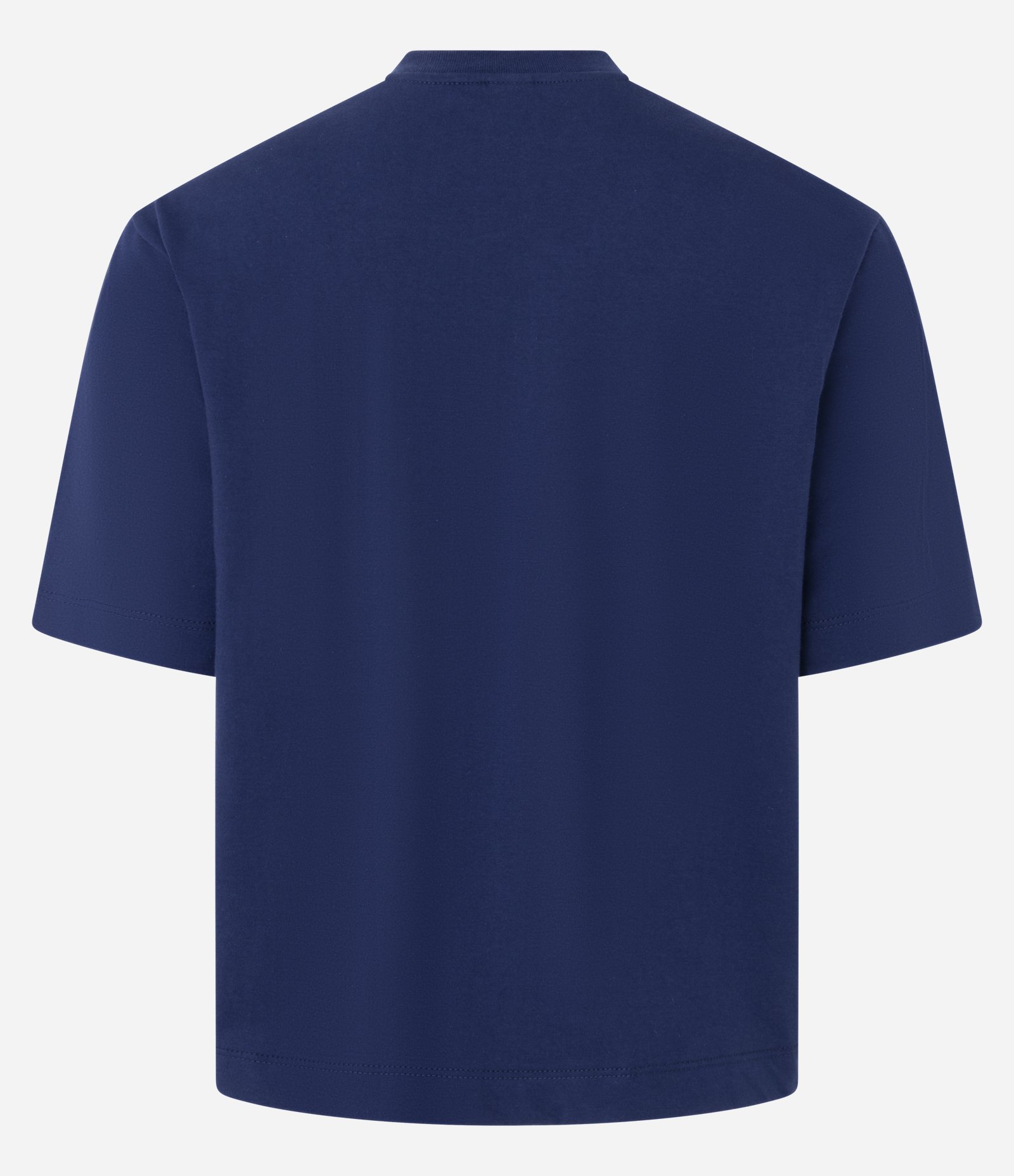 Camiseta em Algodão com Bolso Bordado Azul 3