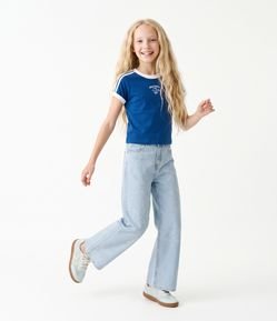Baby Look Infantil com Bordado Hello Kitty – Tam 5 a 16 Anos