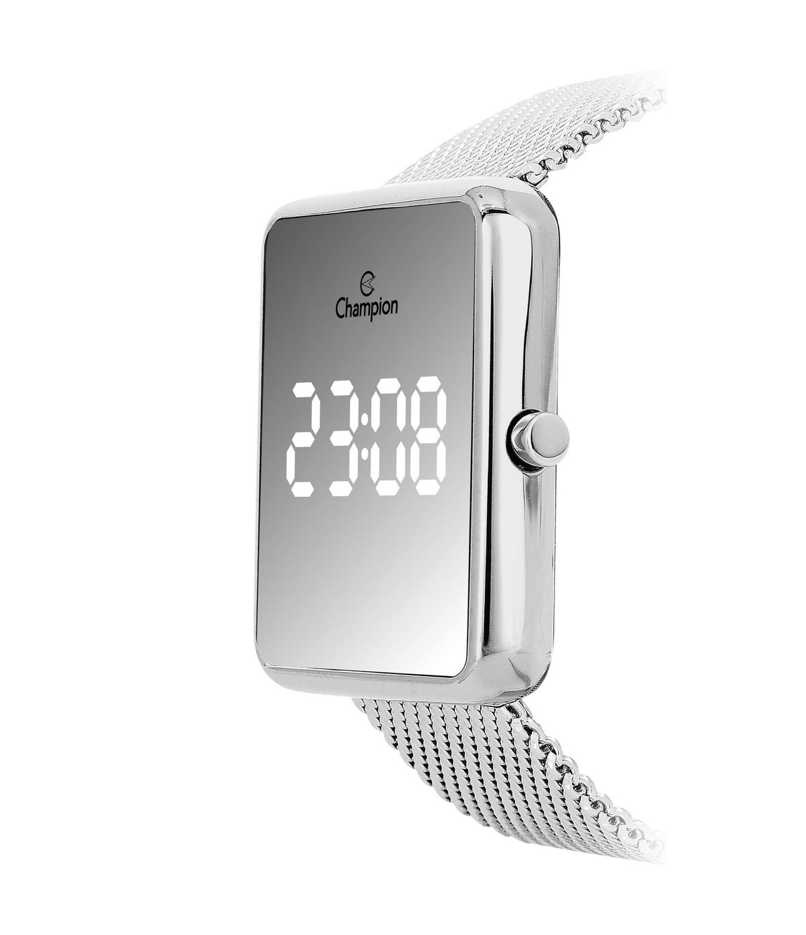 Relógio Digital Champion Em Aço CH48180Q Prata 2